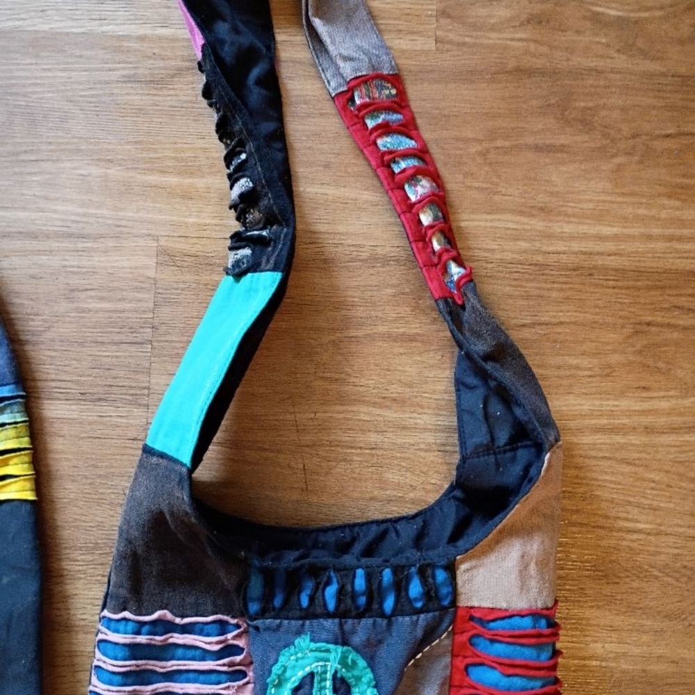 Rising International Multicolor Patchwork Hobo Ba… - image 4